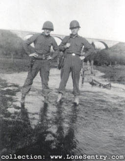 [11th Armored Division Belgium: Pennucci & Oscar. Neuendorf, Belgium. Feb. 1945.]