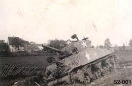 [WWII Damaged M4 Sherman Tank]