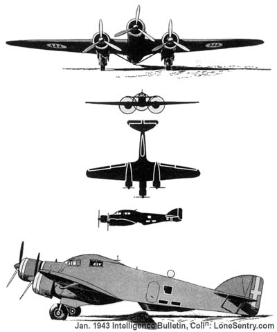 [Savoia-Marchetti (SM-79) Torpedo Bomber; Two Views and Recognition Silhouettes]