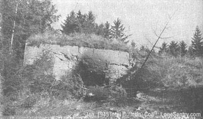 [A U. S. tank destroyer has blasted this Siegfried Line pillbox with devastating fire from its 75.]