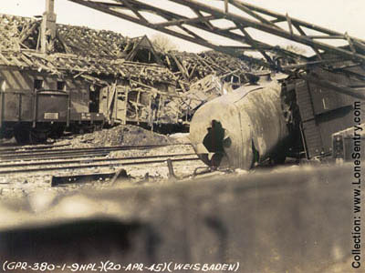 [Destroyed German railroad system: Weisbaden, 1945]