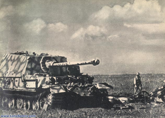 [German Ferdinand tank destroyer knocked out in the Battle of Kursk]