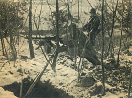 [101st Airborne Division: Ardennes machine gun position]