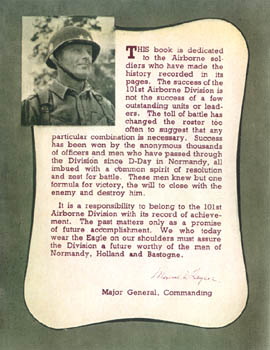 [101st Airborne Division: Dedication, General Maxwell D. Taylor]