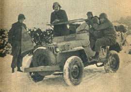 [101st Airborne Division: Jeep of division surgeon in snow]