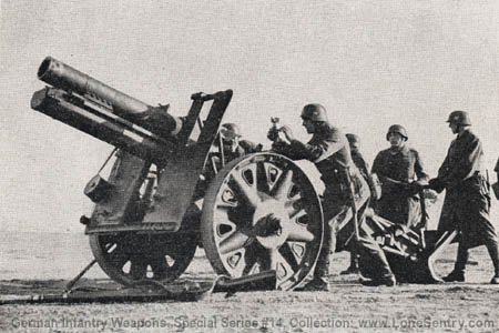 [Figure 80. 15-cm infantry howitzer in action.]