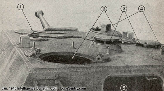 [German Jagdpanther with 88mm, top-view, vulnerable points]