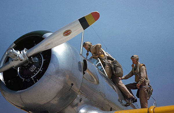 Aviation cadets training at the Naval Air Base, Corpus Christi, Texas in August 1942.