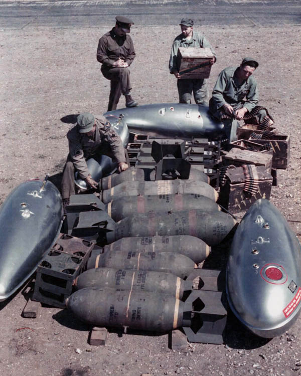WW2 Color Picture of 8th Air Force Ordnance for P-51 Mustang